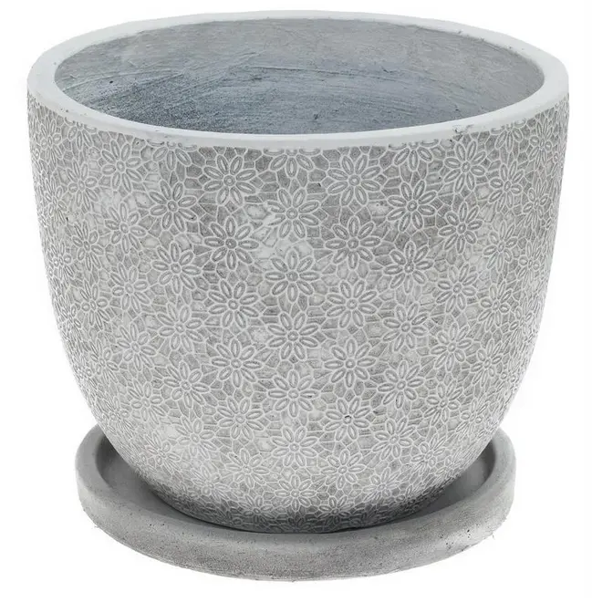 ,KVETINAC JASMIN+MISKA 37x30 -ANTIK BIELA