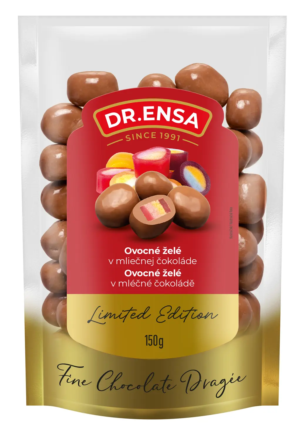 xCK CHOCOLATE DRAZE 150g -OVOCNE ZELE V ML.COKO
