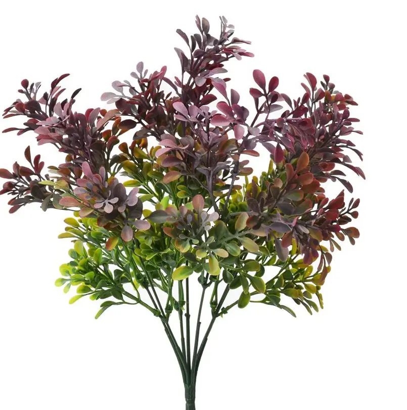 KV.UM.-DROBNE LISTKY ZELENO/FIALOVA 34cm