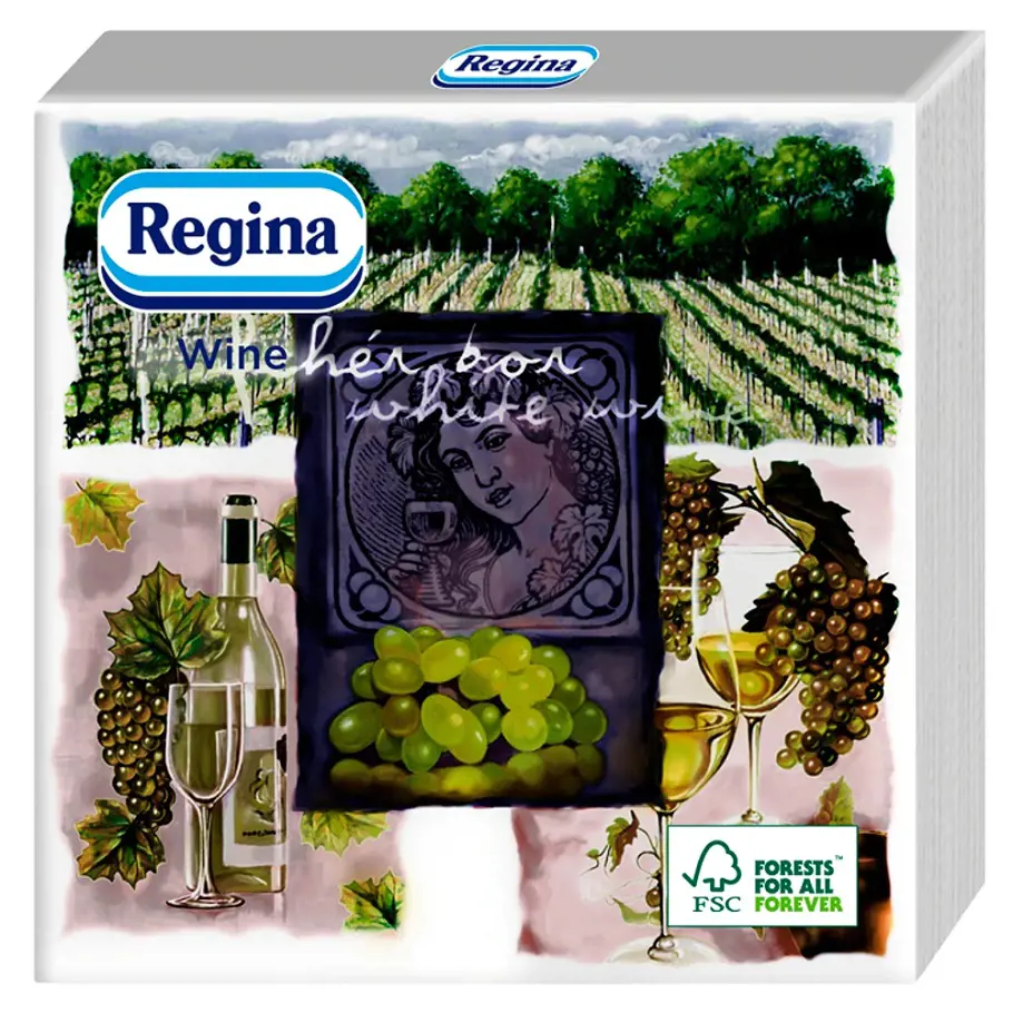 xSERVITKY REGINA 33x33 15ks -WINE WHI