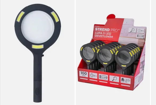 LUPA SO SVIETIDLOM 2xAA LED
