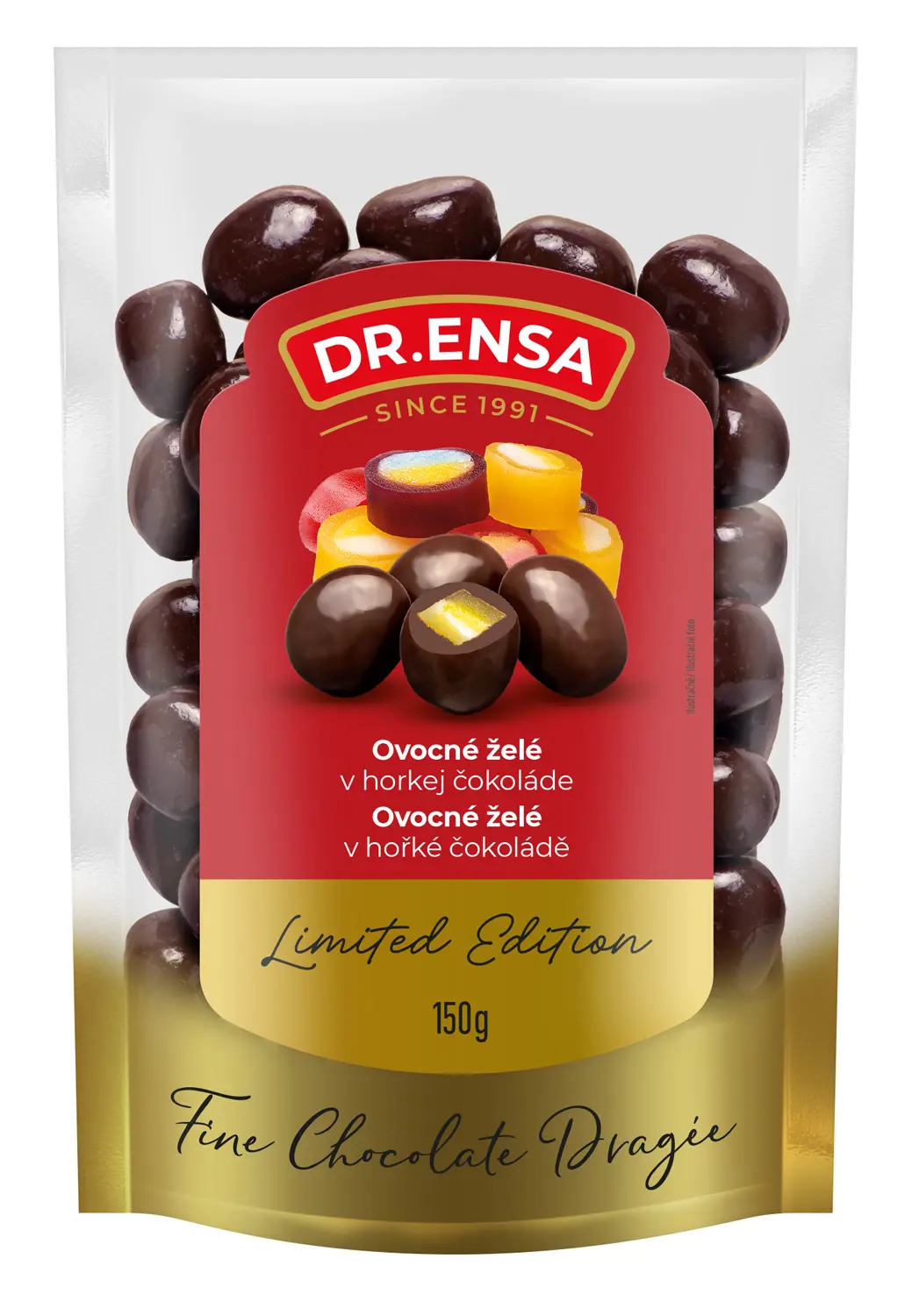 xCK CHOCOLATE DRAZE 150g -OVOCNE ZELE V HOR.COKO