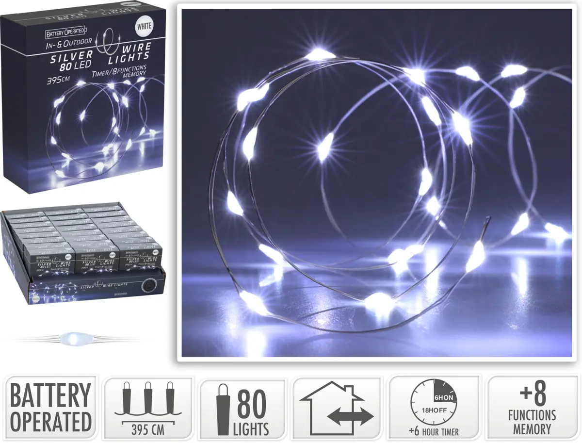 VO -LED OSVETLENIE DROTIK  20ks -BIELA+CAS.