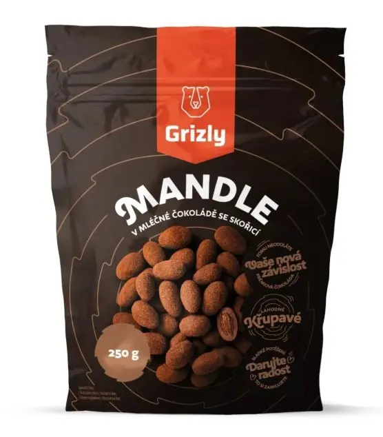 CK GRIZLY MANDLE V MLIECNEJ COKOLADE A SKORICI 250g