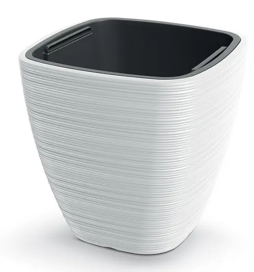 ,KVETINAC VENA SQUARE 38,8cm -BIELA