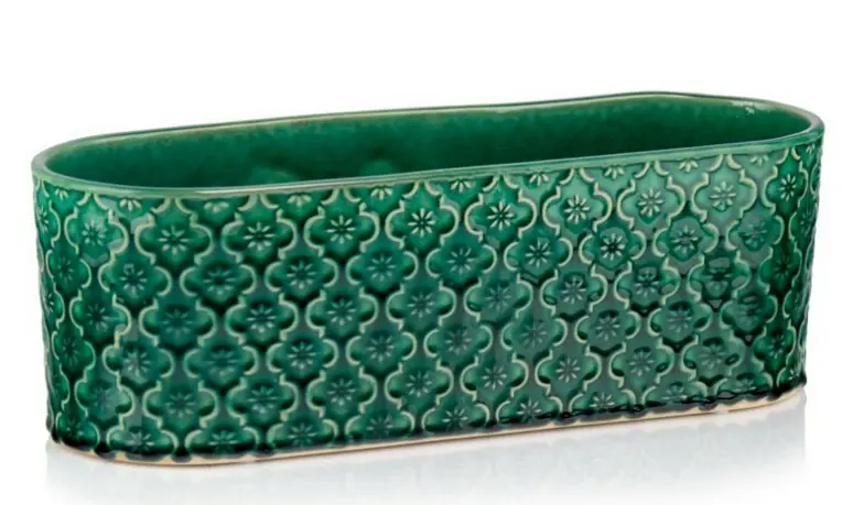 ,KVETINAC VINTAGE 37x13cm -OVAL.TYRKYS 07.133.37