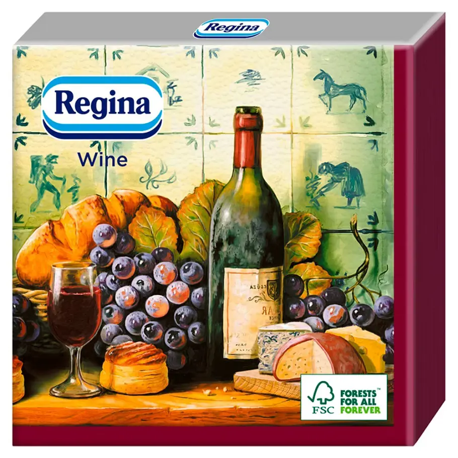xSERVITKY REGINA 33x33 15ks -WINE RED