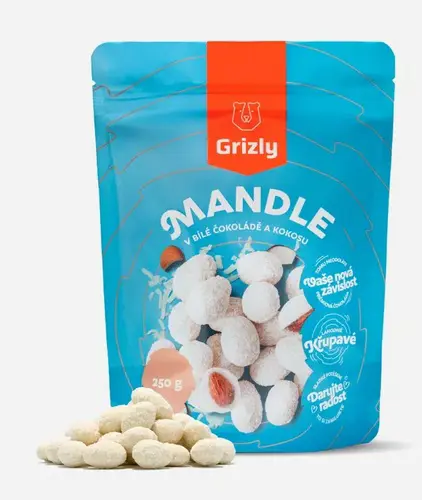 CK GRIZLY MANDLE V BIELEJ COKOLADE A KOKOSE 250g