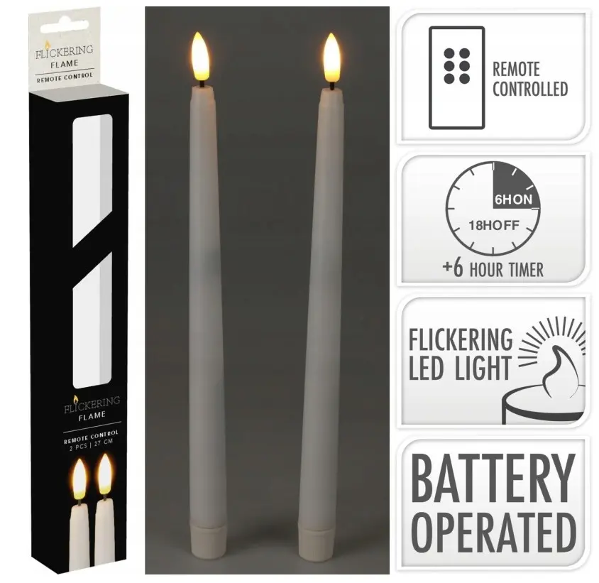SVIECKA KONICKA 27cm -LED 2ks BIELA