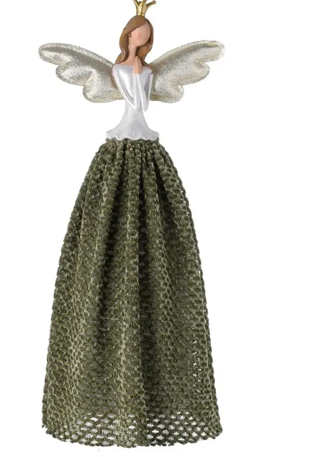 VO -ANJEL ZELENY/BIELY/ZLATY 54cm