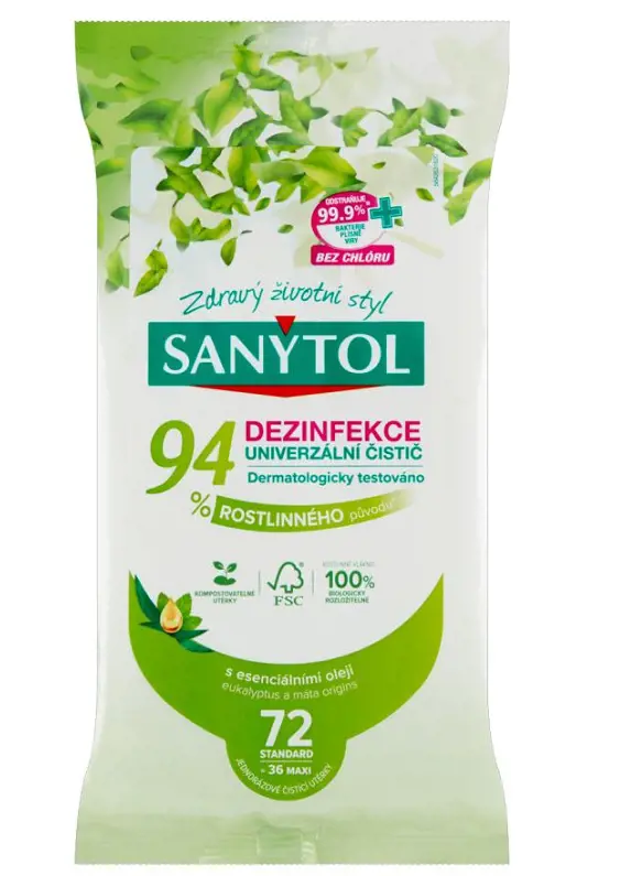 SANYTOL 36x2ks -UTIERKY 94% RAST.POV