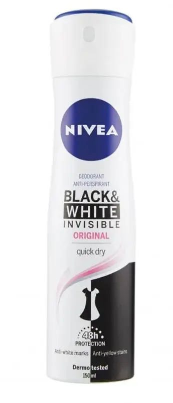 DEO NIVEA 150ml -W.INVISIBLE B&W ORIG