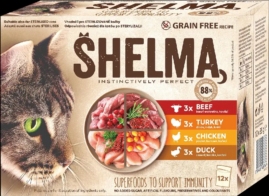 KRMIVO MACKY KAPSI. SHELMA 12x85g -MIX MASO