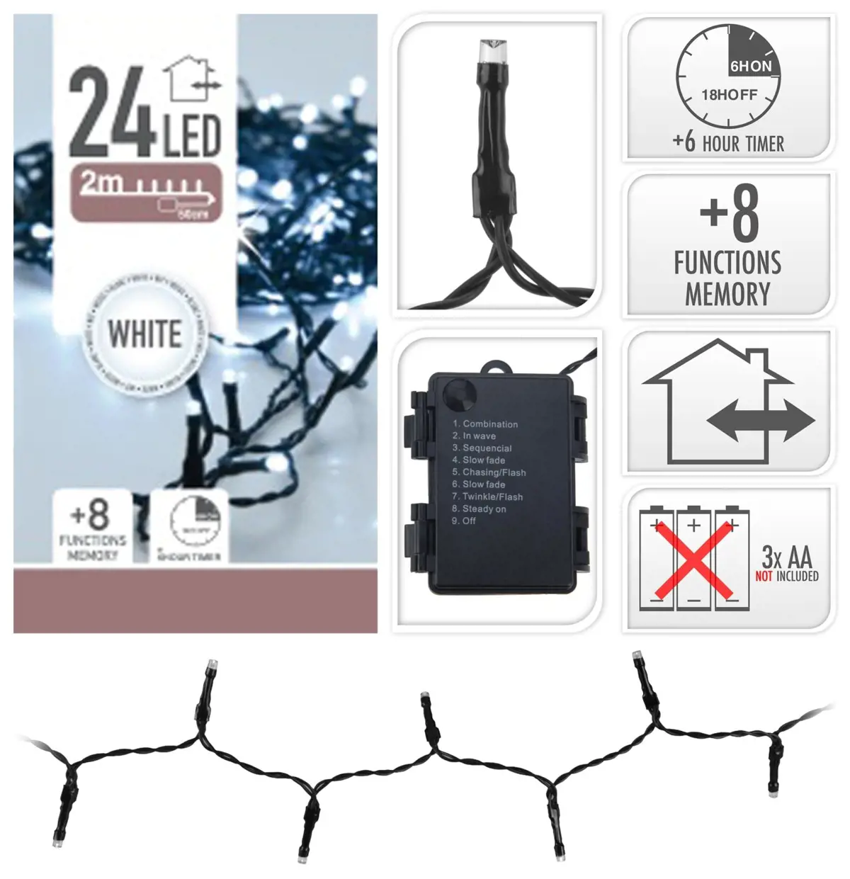 VO -LED OSVETLENIE  24ks -BIELA+CAS