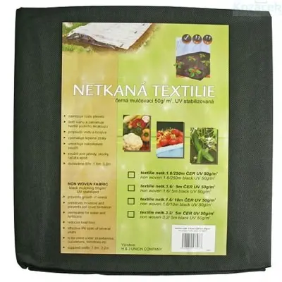 TEXTILIA NETKANA CIERNA 3,2x5m 50g/m
