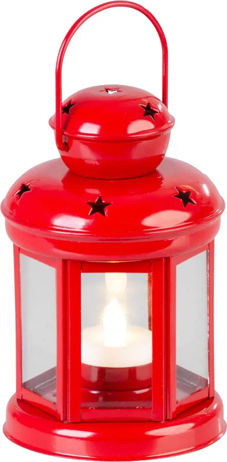 LUCERNA S LED SVIECKOU 20cm -CERVENA