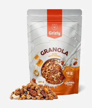 xCK GRIZLY GRANOLA 450g -ORECHOVO MEDOVA
