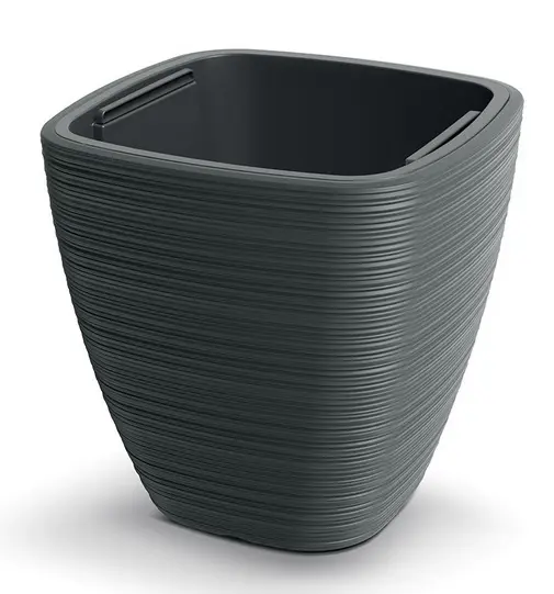 ,KVETINAC VENA SQUARE 38,8cm -TMAVO SEDA