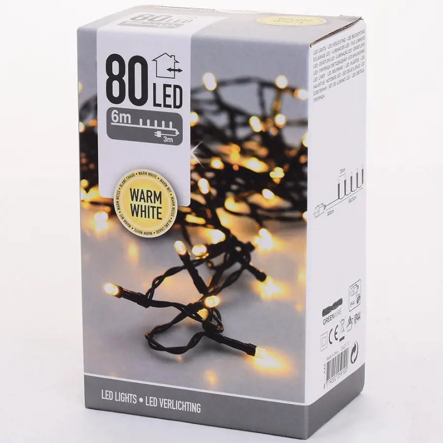 VO -LED OSVETLENIE  80ks -TEPLA BIELA+CASOVAC