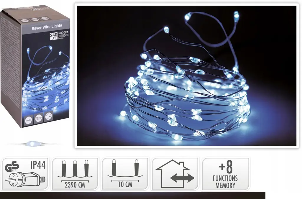 xVO -LED OSVETLENIE DROTIK 240ks -BIELA+FUKNCIE