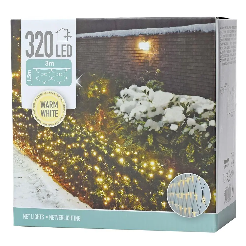 VO -LED OSVETLENIE SIETKA 320ks -TEPLA BIELA
