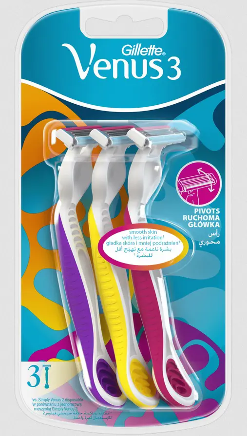 GILLETTE JEDN.ZIL.VENUS3 COLORS -3ks
