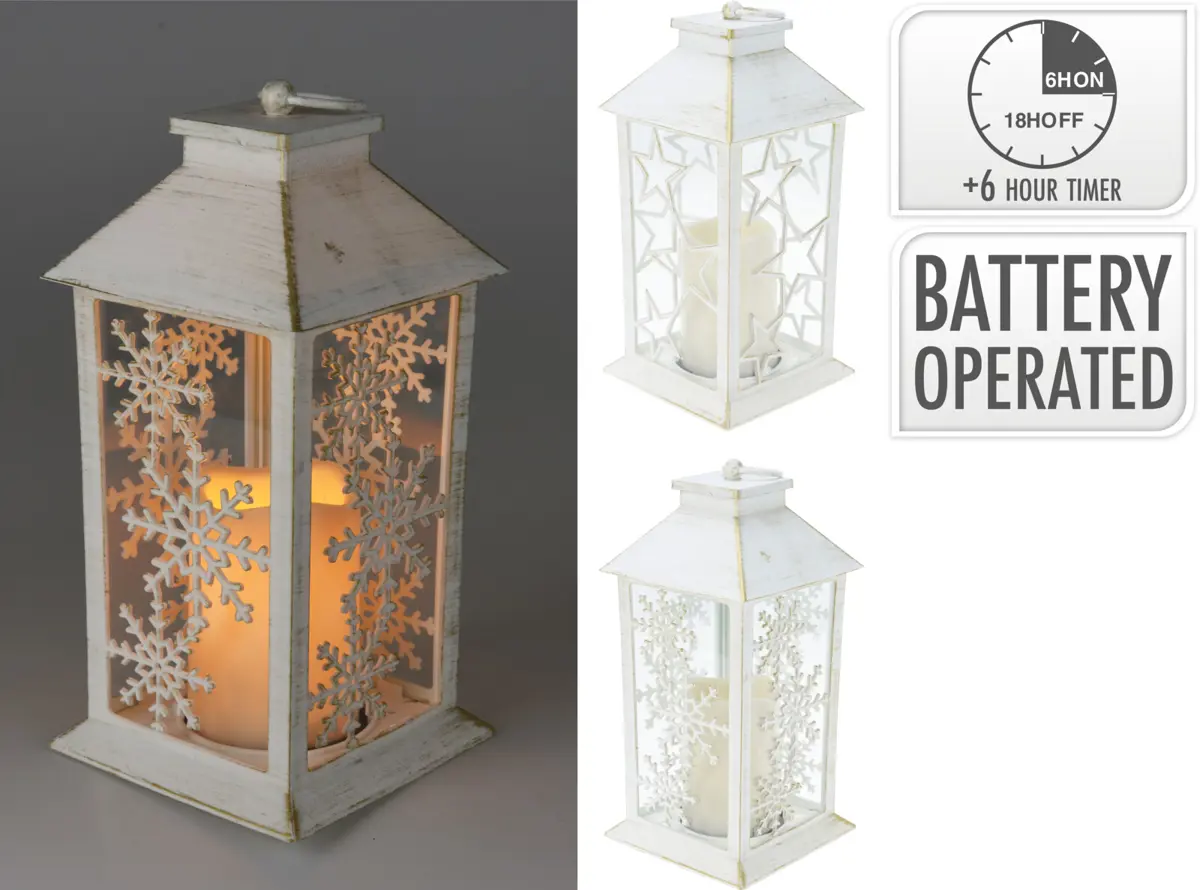 DEKOR.LUCERNA LED 28cm -BIELA