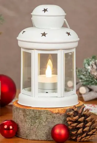 LUCERNA S LED SVIECKOU 20cm -BIELA