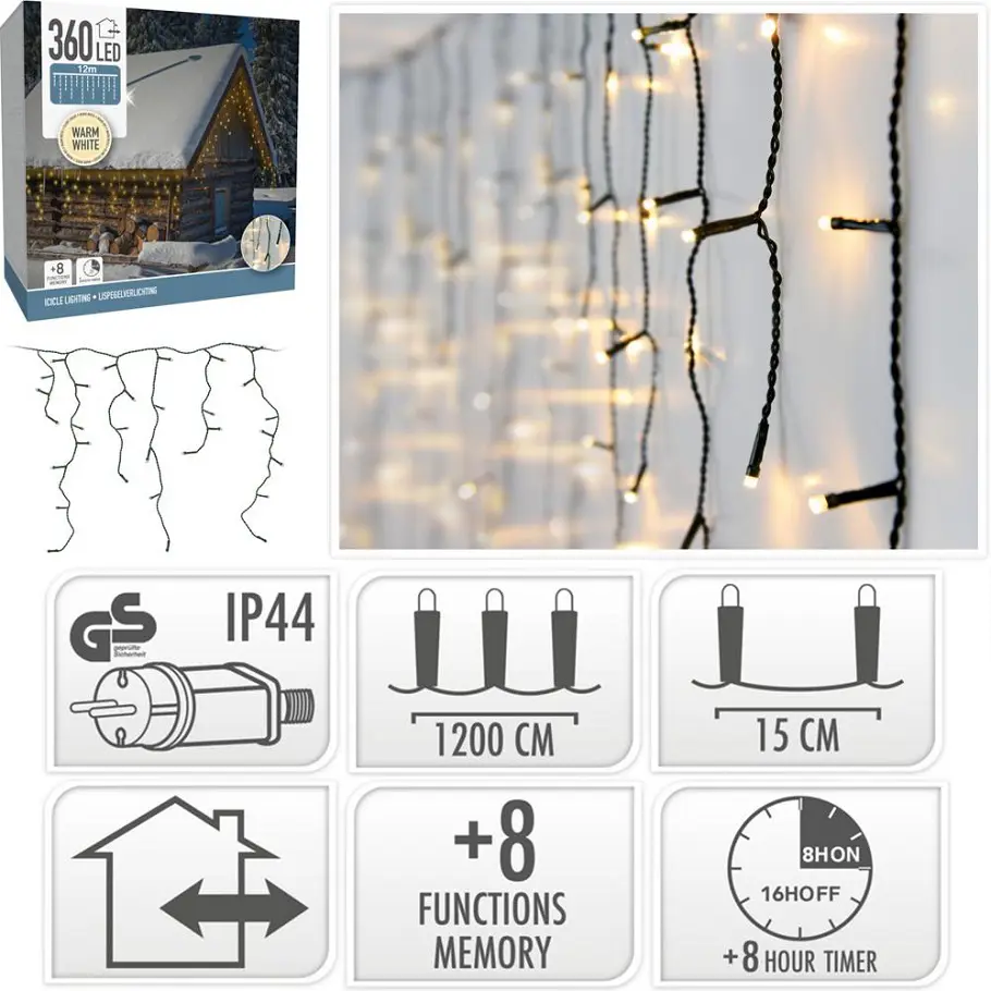 VO -LED OSVETLENIE CENCUL 360ks -TEPLA BIELA+CASOVAC