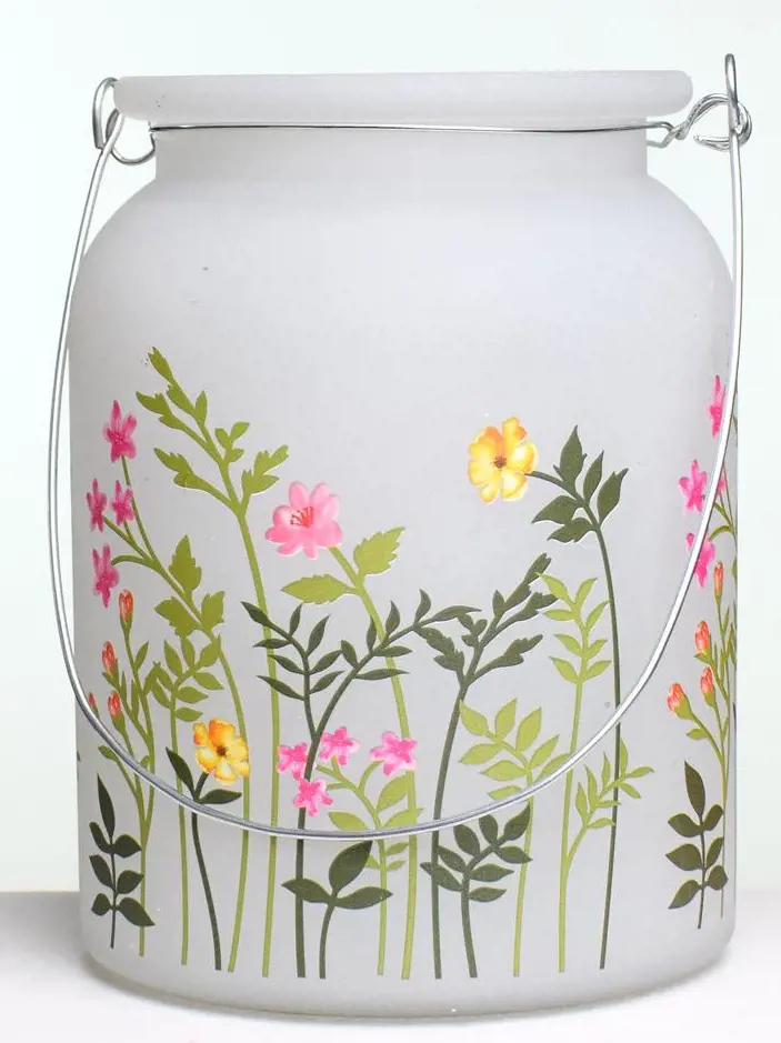 VAZA SKLO KVETY 14,5cm -BIELY