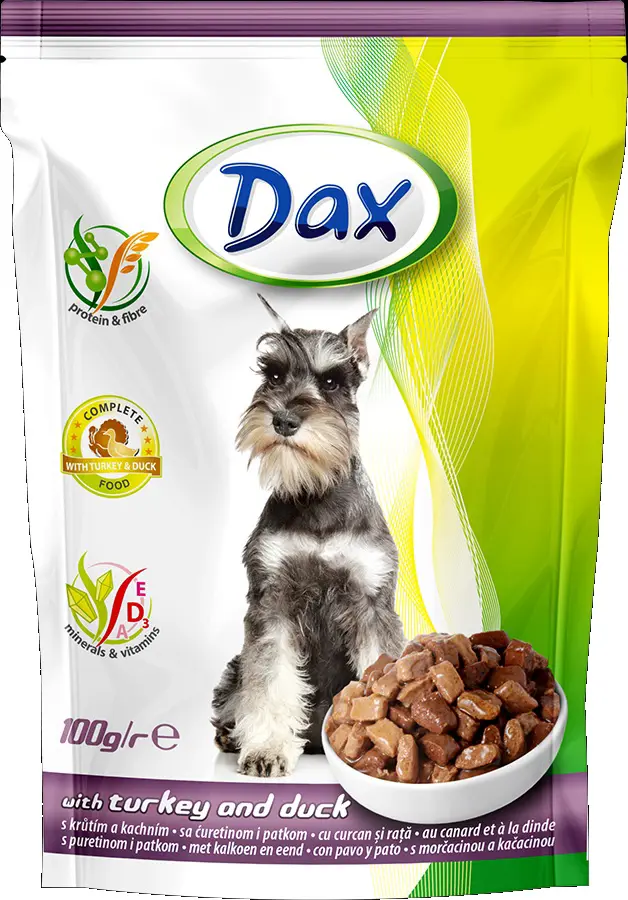 KRMIVO PSY KAPSI. DAX 100g -MORKA