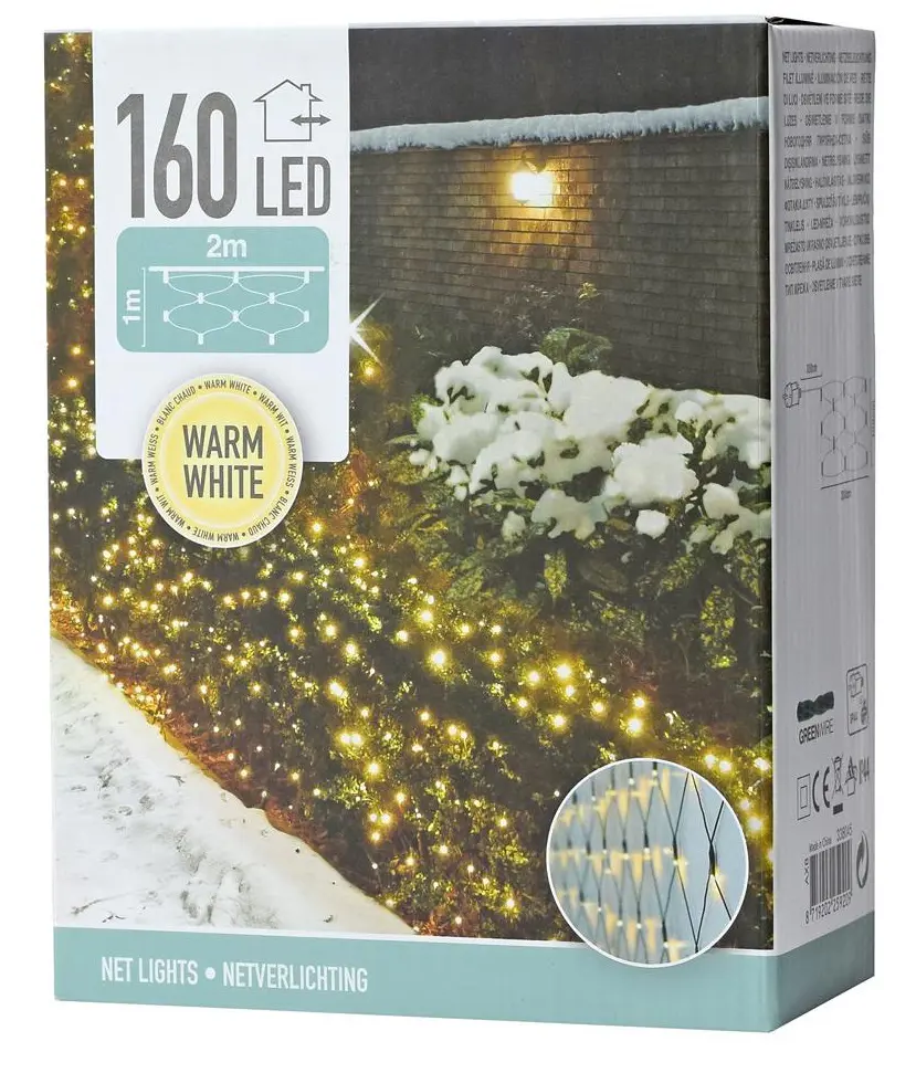 VO -LED OSVETLENIE SIETKA 160ks -TEPLA BIELA