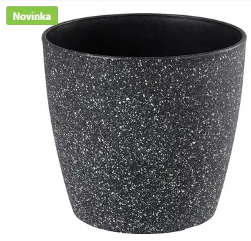 ,KVETINAC SP STONE 23x20cm -CIERNY