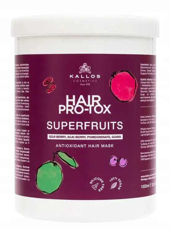 MASKA NA VLASY KALLOS 1l -PRO TOX SUPERFRUIT