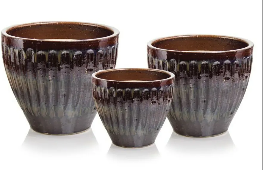 ,KVETINAC GLAZED 30cm -HNEDY 79.015.25