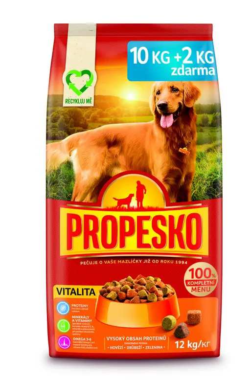 KRMIVO PSY GRANULE PROP.10+2kg HOV/HYD