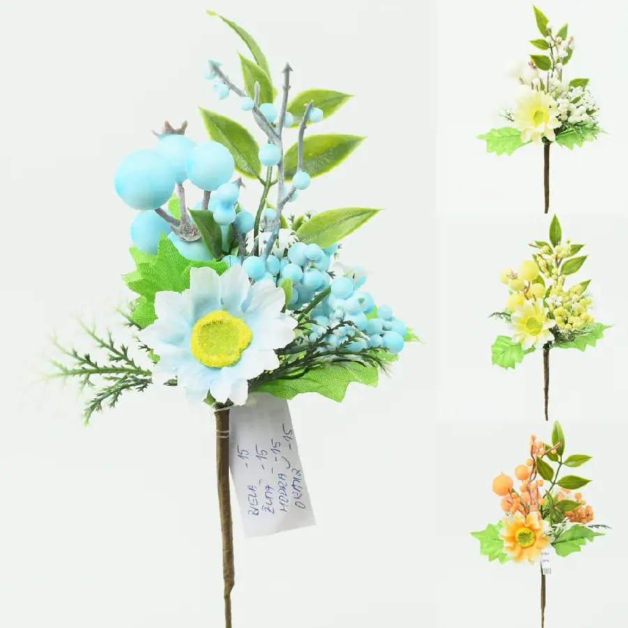 KV.UM.-ZELEN KVET+BOBULE+LIS 22cm