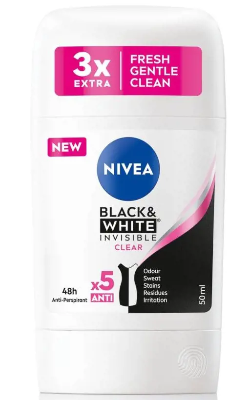 DEO NIVEA STICK 50ml -W. B&W CLEAR